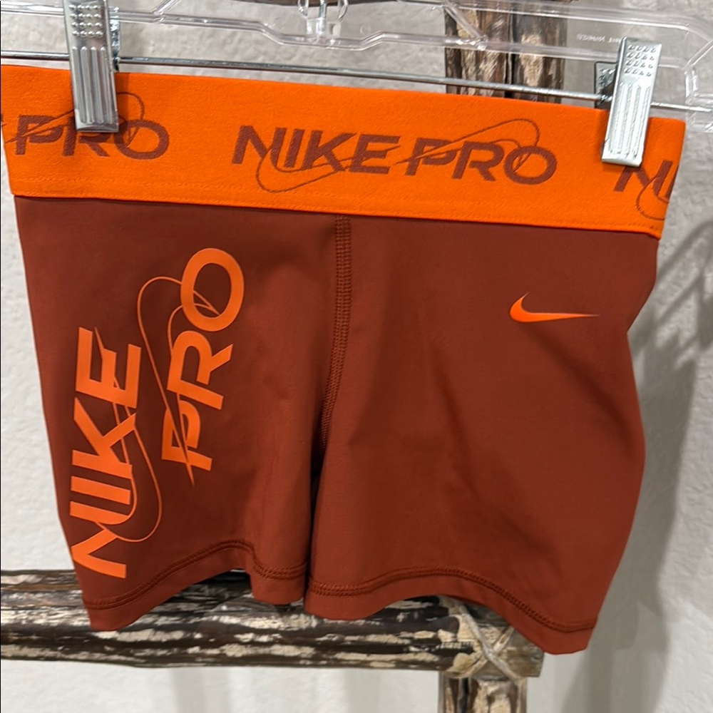 Nike Pro Orange and Brown Shorts